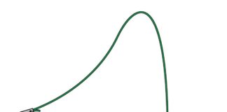 Pingpong-Vorfach Ein halber Tischtennisball verhindert, dass der Haken beim Einholen Kraut einsammelt oder hängen bleibt. Zeichnung: U. Koch