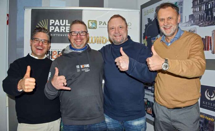 Von links: Georg Baumann (Leiter Produktmanagement PPZV), Gregor Babiarz (Inhaber Hybrida), Thorn Twer (Inhaber PPZV), Christopher Pilger (Geschäftsführer PPZV).