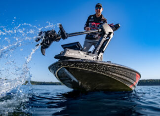 Neu: Force Pro Trolling Motor von Garmin Der neue Force Pro in Aktion: Mit Scherenhalterung, präziser Ankerfunktion und exakter Positionsbestimmung. Bild: Garmin Deutschland GmbH